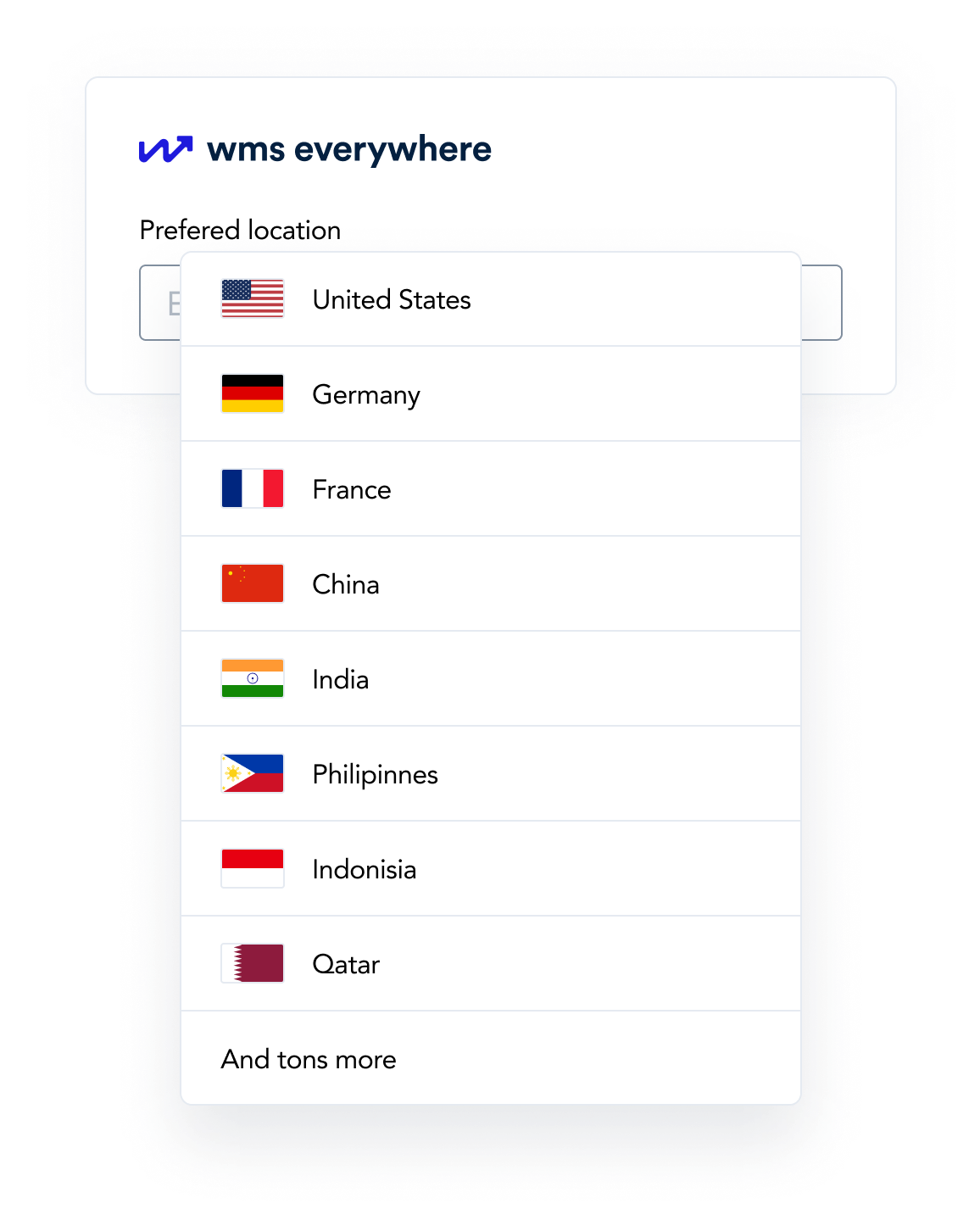 WMS Everywhere Location Selector